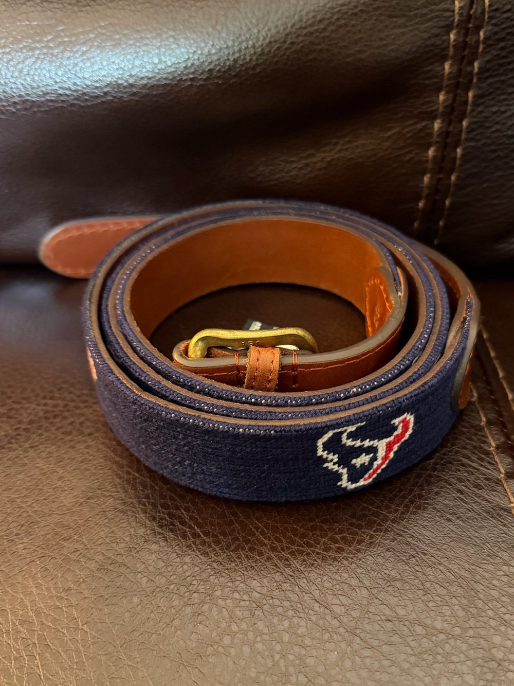 NWT Smathers & Branson Houston Texans Needlepoint Belt Size 48